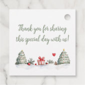 ジンジャーブレッドのクリスマスの赤ちゃんシャワーお願いギフトラベル フェイバータグ (裏面)