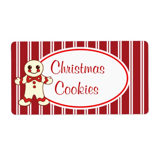 ジンジャーブレッドのクリスマスのCookieラベル ラベル (正面)