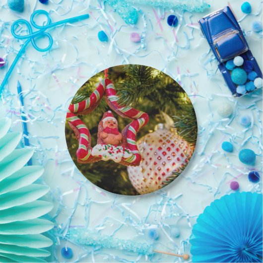 ジンジャーブレッドのクリスマスオーナメント ペーパープレート (パーティー)