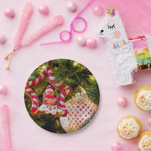 ジンジャーブレッドのクリスマスオーナメント ペーパープレート (パーティー)