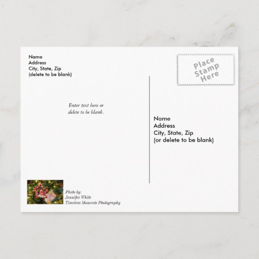 ジンジャーブレッドのクリスマスオーナメント 早く回復してね ポストカード (裏面)