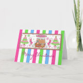 ジンジャーブレッドのクリスマスカード – お子様 – パーソナライズ シーズンカード (正面)