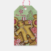 ジンジャーブレッドのクリスマスクッキーキャンディギフトラベル ギフトタグ (正面)