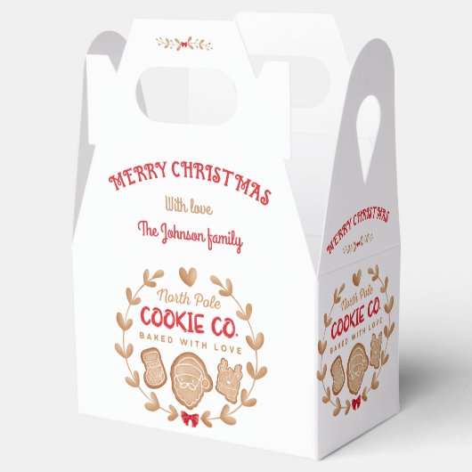 ジンジャーブレッドのクリスマスクッキー交換レッド名 フェイバーボックス (オープン)