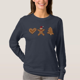 ジンジャーブレッドのクリスマスクッキー型3種 Tシャツ