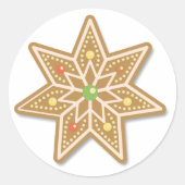 ジンジャーブレッドのクリスマスクッキー ラウンドシール (正面)