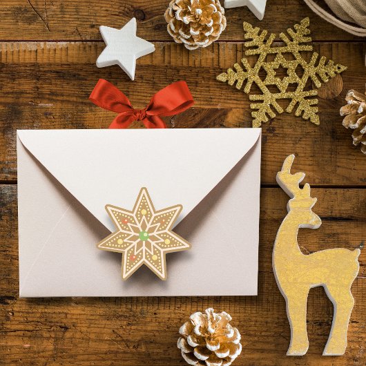 ジンジャーブレッドのクリスマスクッキー ラウンドシール