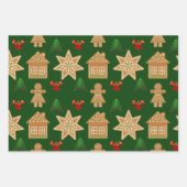 ジンジャーブレッドのクリスマスクッキー ラッピングペーパーシート (正面2)
