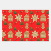 ジンジャーブレッドのクリスマスクッキー ラッピングペーパーシート (正面)