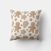 ジンジャーブレッドのクリスマスクーキーパターン クッション (裏面)