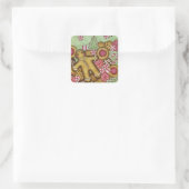 ジンジャーブレッドのクリスマスシール スクエアシール (バッグ)