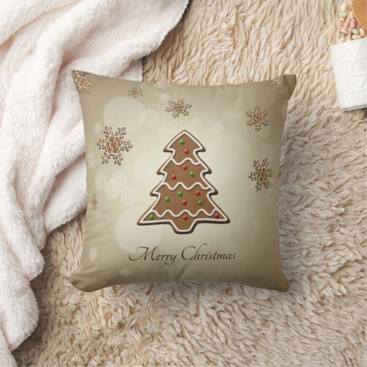 ジンジャーブレッドのクリスマスツリー クッション (ブランケット)