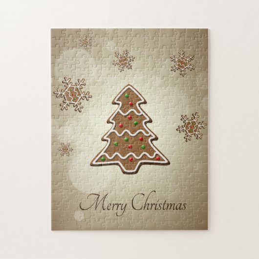 ジンジャーブレッドのクリスマスツリー ジグソーパズル (縦)