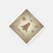 ジンジャーブレッドのクリスマスツリー スタンダードカクテルナプキン (角)