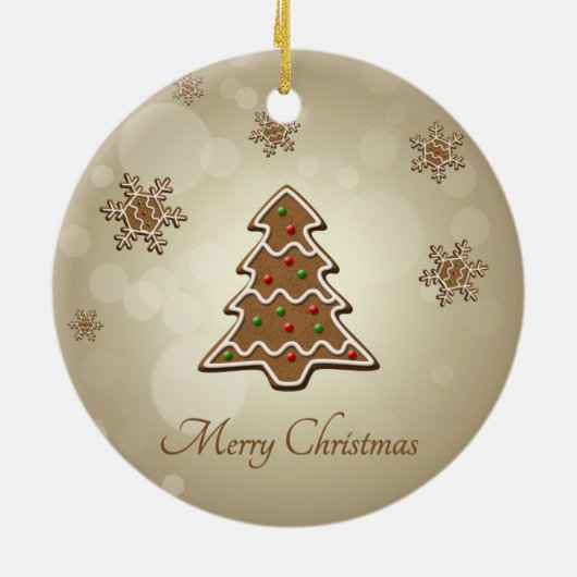 ジンジャーブレッドのクリスマスツリー セラミックオーナメント (裏面)