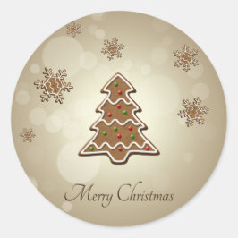 ジンジャーブレッドのクリスマスツリー ラウンドシール
