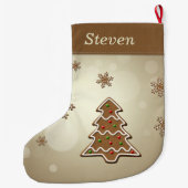 ジンジャーブレッドのクリスマスツリー ラージクリスマスストッキング (裏面)