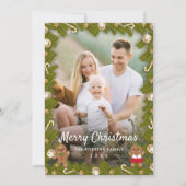 ジンジャーブレッドのクリスマスデコールのフォトフレーム シーズンカード (正面)