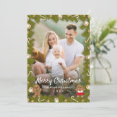 ジンジャーブレッドのクリスマスデコールのフォトフレーム シーズンカード (スタンド正面)