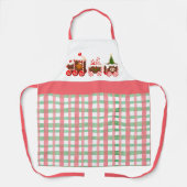 ジンジャーブレッドのクリスマストレイン エプロン (正面)