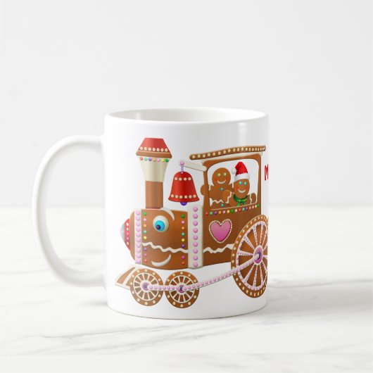 ジンジャーブレッドのクリスマストレイン コーヒーマグカップ (左)