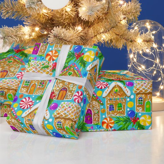 ジンジャーブレッドのクリスマスパターン ラッピングペーパー (クリスマス)