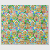 ジンジャーブレッドのクリスマスパターン ラッピングペーパー (フラット)