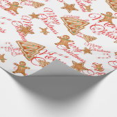 ジンジャーブレッドのクリスマスパターン ラッピングペーパー (コーナー)