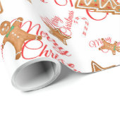 ジンジャーブレッドのクリスマスパターン ラッピングペーパー (ロールコーナー)