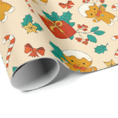 ジンジャーブレッドのクリスマスパターン ラッピングペーパー (ロールコーナー)