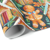 ジンジャーブレッドのクリスマスパターン ラッピングペーパー (ロールコーナー)