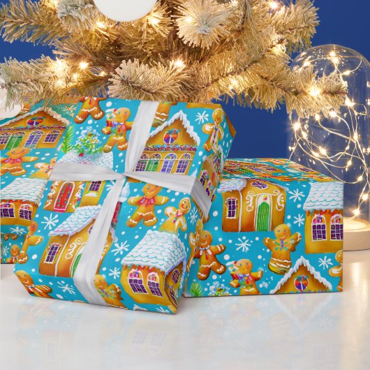 ジンジャーブレッドのクリスマスパターン ラッピングペーパー (クリスマス)