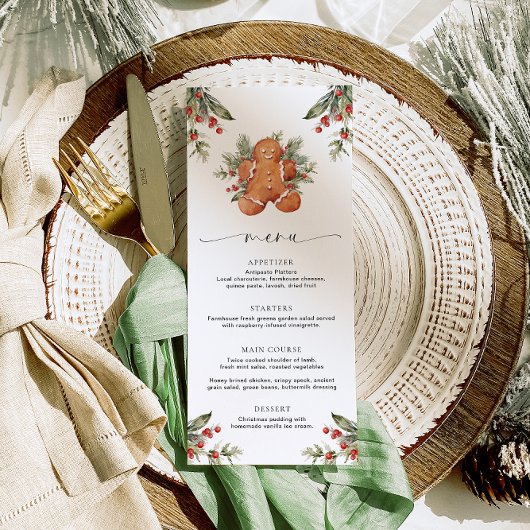 ジンジャーブレッドのクリスマスメニュー メニュー