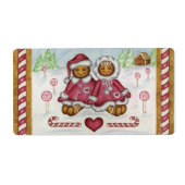 ジンジャーブレッドのクリスマスラベル ラベル (正面)