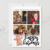 ジンジャーブレッドのクリスマス写真コラージフラットカード (正面)