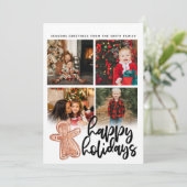 ジンジャーブレッドのクリスマス写真コラージフラットカード (スタンド正面)