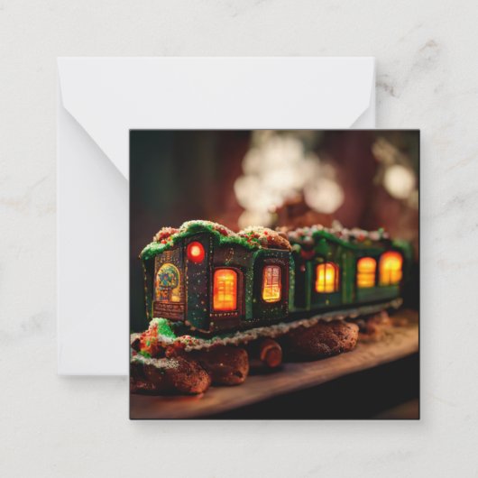 ジンジャーブレッドのクリスマス列車 ノートカード (正面)