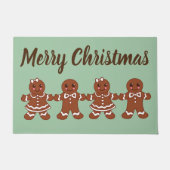 ジンジャーブレッドのクリスマス形式の贈り物 ドアマット (正面)