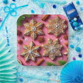 ジンジャーブレッドのクリスマス紙プレート! ペーパープレート (パーティー)