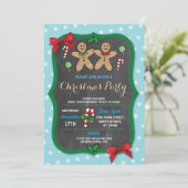 ジンジャーブレッドのクリスマス・パーティのクッキー交換 招待状 (スタンド正面)