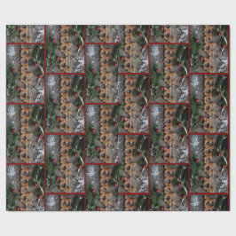 ジンジャーブレッドのクリスマス ラッピングペーパー