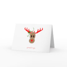 ジンジャーブレッドのトナカイのクリスマスカード