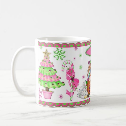 ジンジャーブレッドのマグ-名前を個人化して下さい-クリスマス コーヒーマグカップ (左)