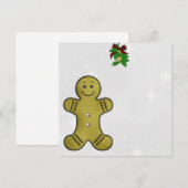 ジンジャーブレッドのミスタントクリスマスカーパーソナライズされたド シーズンカード (正面/裏面)
