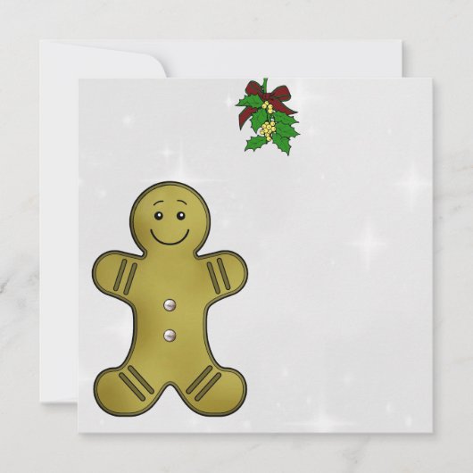 ジンジャーブレッドのミスタントクリスマスカーパーソナライズされたド シーズンカード (正面)