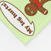 ジンジャーブレッドのユーモアパターン フリースブランケット (角)