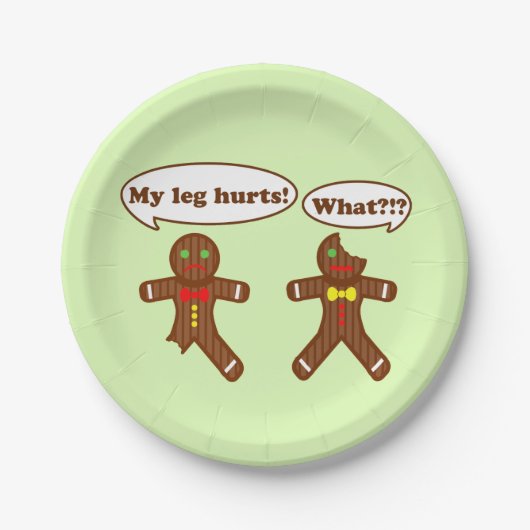 ジンジャーブレッドのユーモア ペーパープレート (正面)