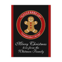 ジンジャーブレッドのレシピカード