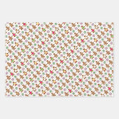 ジンジャーブレッドの人々クッキーとキャンディクリスマス ラッピングペーパーシート (正面3)