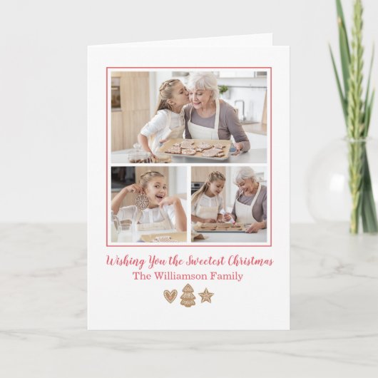 ジンジャーブレッドの休日の写真カード シーズンカード (正面)